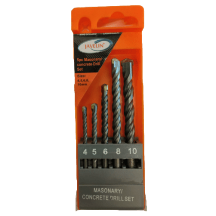 Rotary Masonry Drill Set 5Pce 4,5,6,8,10mm