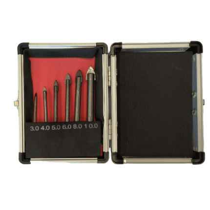 Rotary Glass & Tile Drill 6Pce Set 3,4,5,6,8,10mm